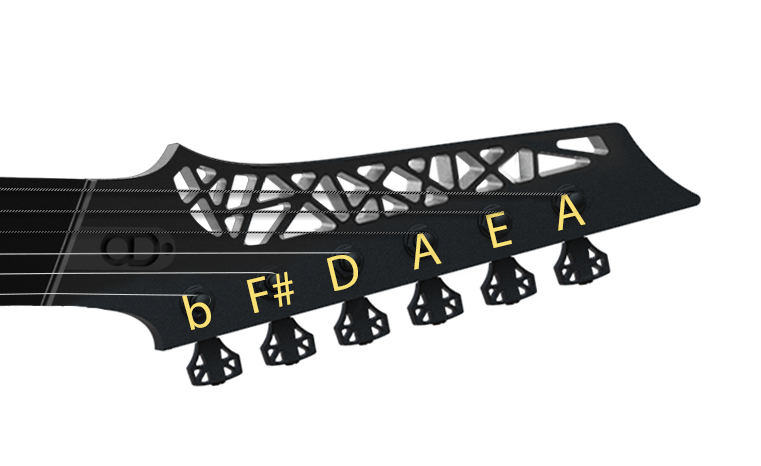 6-string guitar tuning-Drop-A A E A D F# b