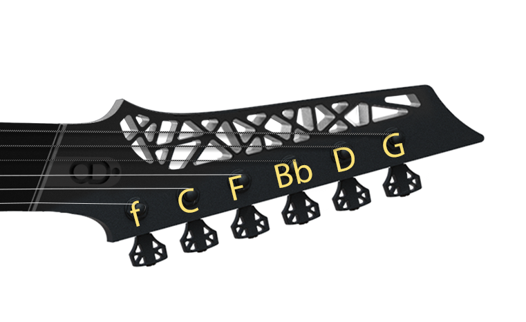 6-string guitar tuning-Drop-F G D Bb F C f
